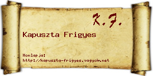 Kapuszta Frigyes névjegykártya